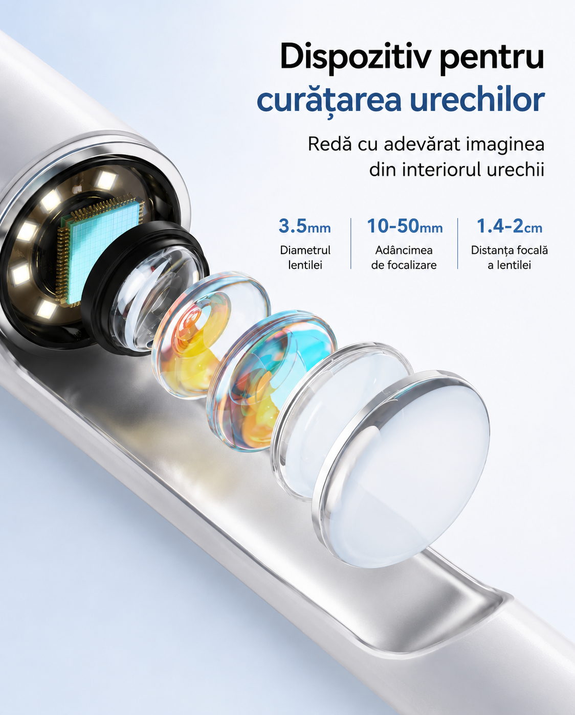 Kit pentru curǎțarea urechilor  - cu LED si camera 1080P