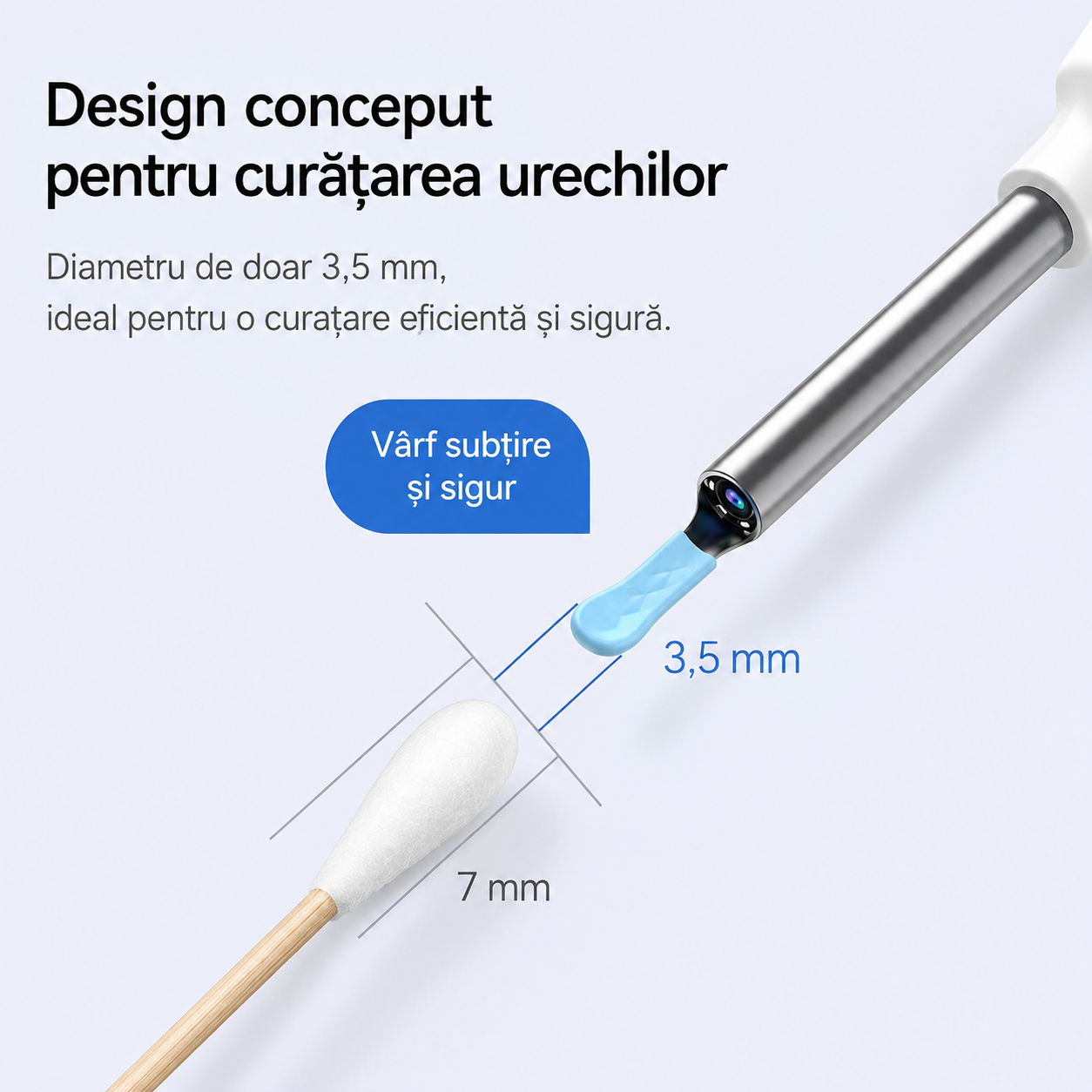 Kit pentru curǎțarea urechilor  - cu LED si camera 1080P