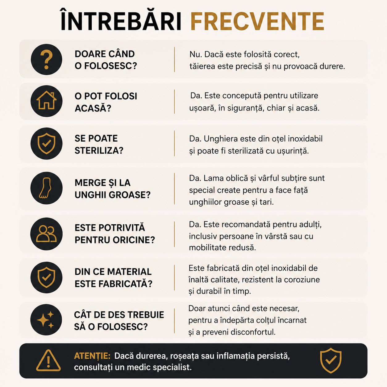 Unghieră profesională pentru unghii încarnate